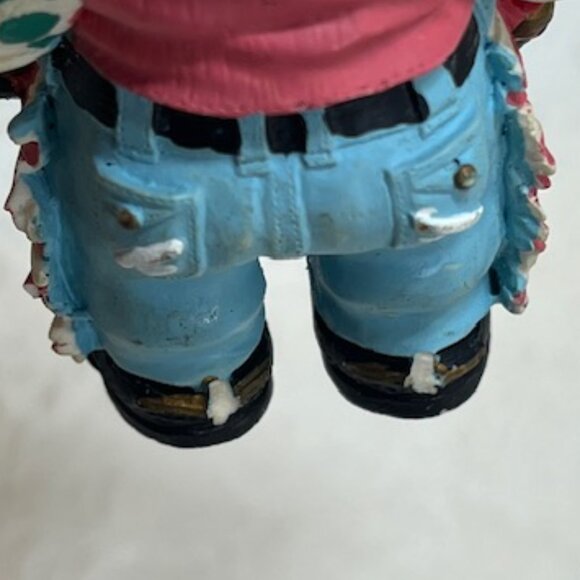 VTG Cowboy Santa Hand Painted Standing Hanging Tree Ornament 3"x1.75" - Picture 9 of 16